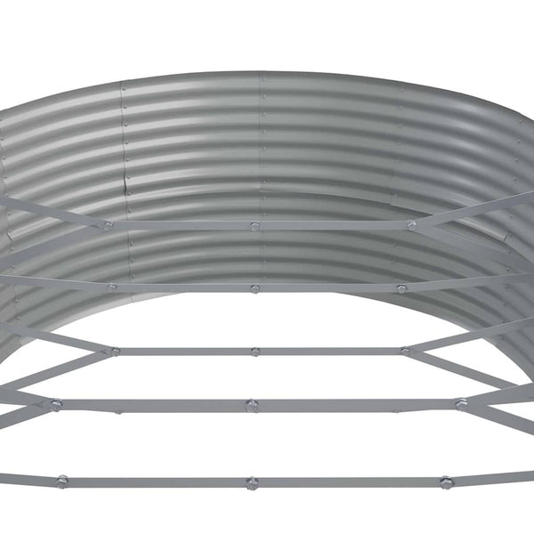 vidaXL Raised Garden Bed Powder-Coated Steel 584x140x68 cm Silver
