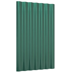 vidaXL Roof Panels 12 pcs. Galvanized Steel Green 60x36 cm