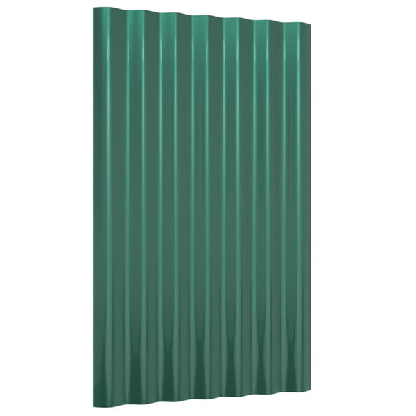 vidaXL Roof Panels 12 pcs. Galvanized Steel Green 60x36 cm