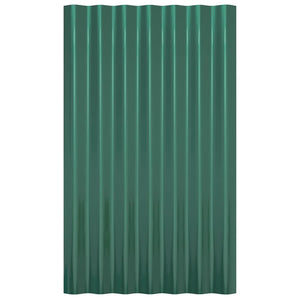 vidaXL Roof Panels 12 pcs. Galvanized Steel Green 60x36 cm
