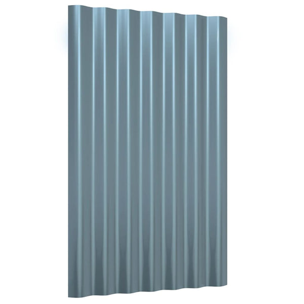 vidaXL Roofing Sheets 36 pcs. Galvanized Steel Grey 60x36 cm