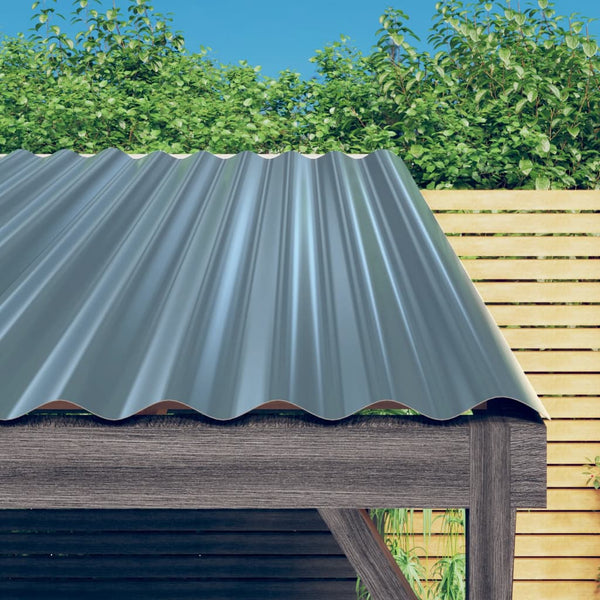 vidaXL Roofing Sheets 36 pcs. Galvanized Steel Grey 60x36 cm
