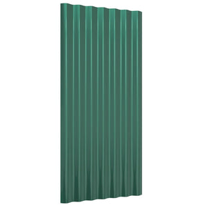 vidaXL Roof Panels 12 pcs Galvanised Steel Green 80x36 cm