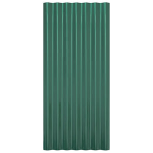 vidaXL Roof Panels 12 pcs Galvanised Steel Green 80x36 cm