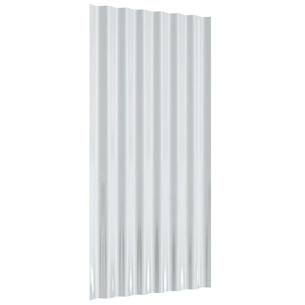 vidaXL Roof Panels 12 pcs Galvanised Steel Green 80x36 cm
