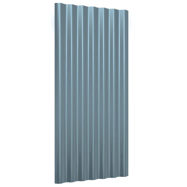 vidaXL Roof Panels 36 pcs. Galvanized Steel Grey 80x36 cm