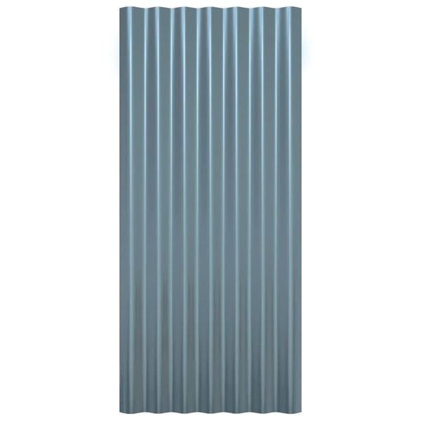 vidaXL Roof Panels 36 pcs. Galvanized Steel Grey 80x36 cm