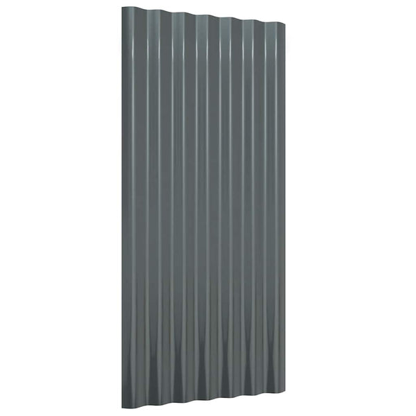 vidaXL Roof Panels 36 pcs. Galvanized Steel Anthracite 80x36cm