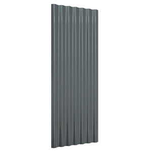 vidaXL Roof Panels 12 pcs Galvanized Steel Anthracite 100x36cm