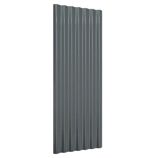 vidaXL Roof Panels 12 pcs Galvanized Steel Anthracite 100x36cm
