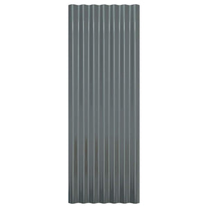vidaXL Roof Panels 12 pcs Galvanized Steel Anthracite 100x36cm