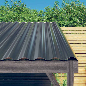 vidaXL Roof Panels 12 pcs Galvanized Steel Anthracite 100x36cm