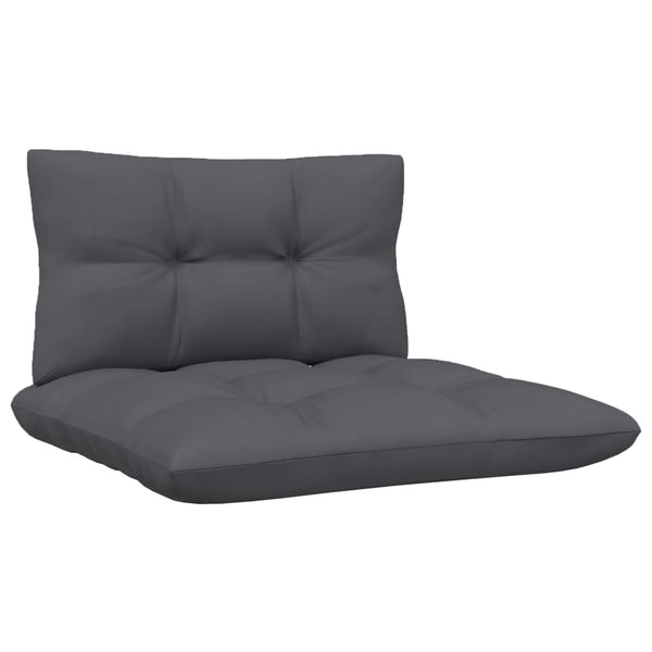 vidaXL 2-Seater Garden Sofa with Anthracite Cushions Solid Pine Wood