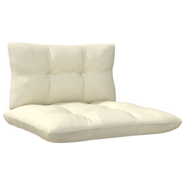 vidaXL 5-piece Garden Lounge Set with Cream Cushions Pinewood
