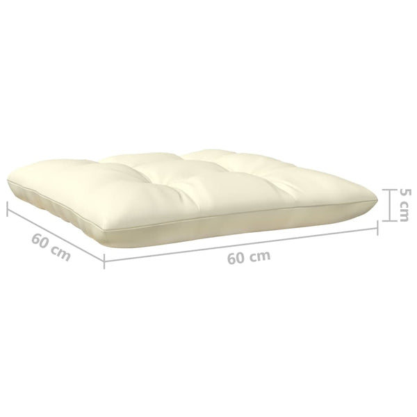 9-tlg. Garten-Lounge-Set mit Creme Kissen Kiefernholz