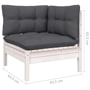 4-tlg. Garten-Lounge-Set mit Anthrazit Kissen Kiefernholz