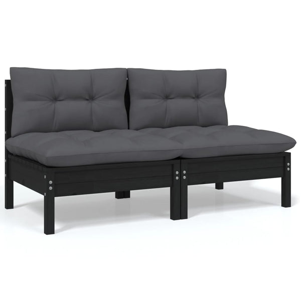 vidaXL 4-Piece Garden Lounge Set with Cushions Solid Pine Wood