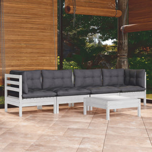 vidaXL 5-Piece Garden Lounge Set with Cushions Solid Pine Wood
