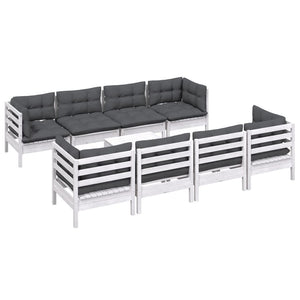 vidaXL 9-piece Garden Lounge Set with Cushions Solid Pine Wood