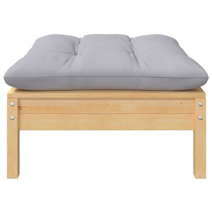 vidaXL 5-piece Garden Lounge Set with Grey Cushions Solid Pine Wood