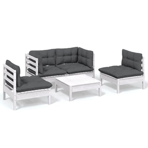 vidaXL 5-Piece Garden Lounge Set with Cushions Solid Pine Wood