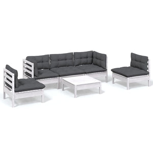 vidaXL 6-piece Outdoor Lounge Set with Cushions Solid Pinewood