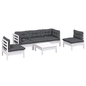 vidaXL 6-piece Outdoor Lounge Set with Cushions Solid Pinewood