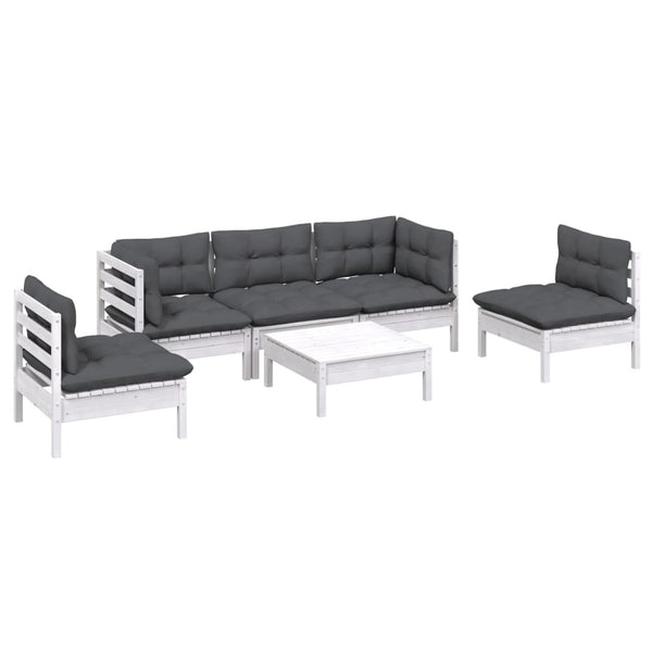 vidaXL 6-piece Outdoor Lounge Set with Cushions Solid Pinewood