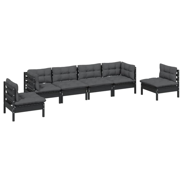 vidaXL 6-piece Outdoor Lounge Set with Cushions Solid Pinewood