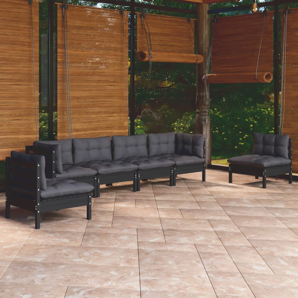 vidaXL 6-piece Outdoor Lounge Set with Cushions Solid Pinewood