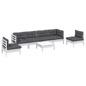 vidaXL 7-Piece Garden Lounge Set with Cushions Solid Pine Wood