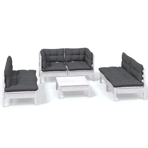 vidaXL 7-Piece Garden Lounge Set with Cushions Solid Pine Wood