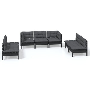 vidaXL 7-piece Garden Lounge Set with Cushions Solid Pine Wood