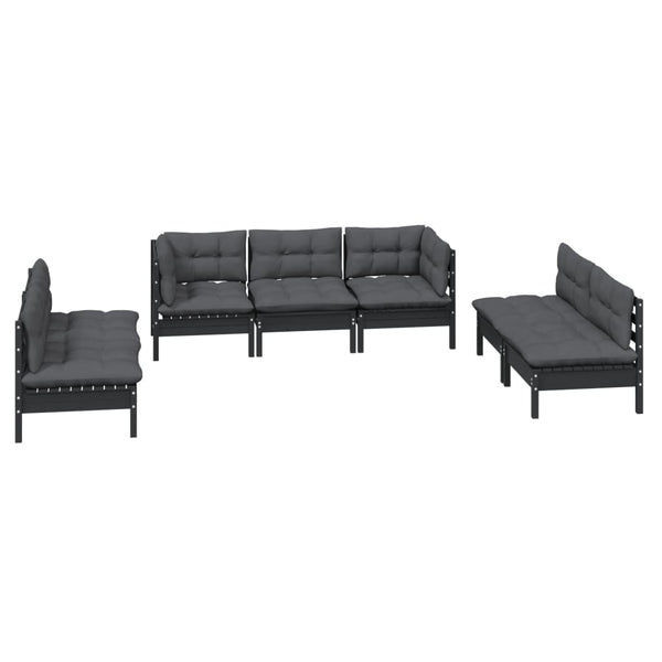 vidaXL 7-piece Garden Lounge Set with Cushions Solid Pine Wood