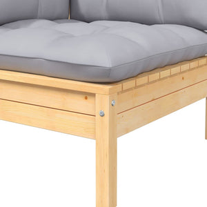 vidaXL 8-piece Garden Lounge Set with Grey Cushions Solid Pine Wood