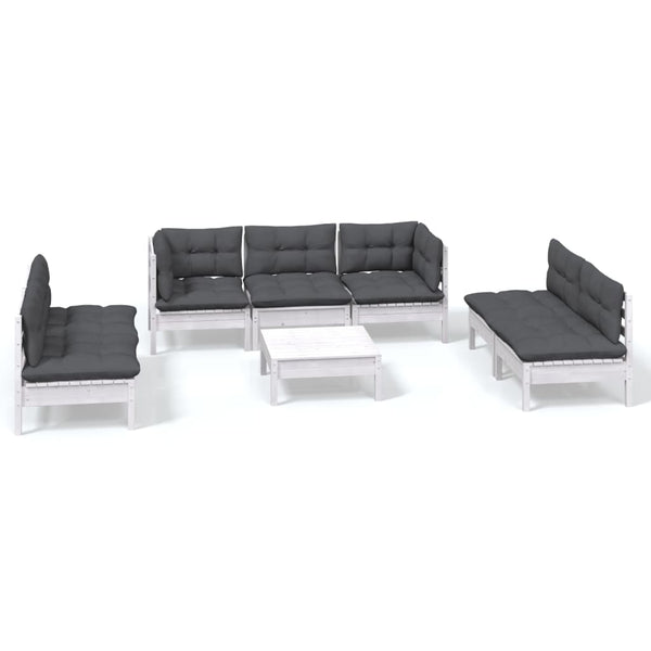 vidaXL 8-piece Garden Lounge Set with Cushions Solid Pine Wood