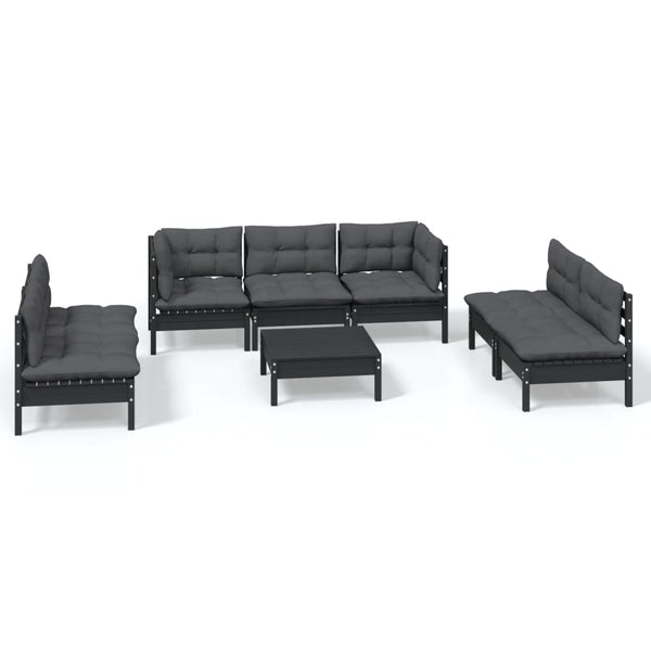 vidaXL 8-Piece Garden Lounge Set with Cushions Solid Pine Wood