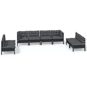 vidaXL 8-Piece Garden Lounge Set with Cushions Solid Pine Wood
