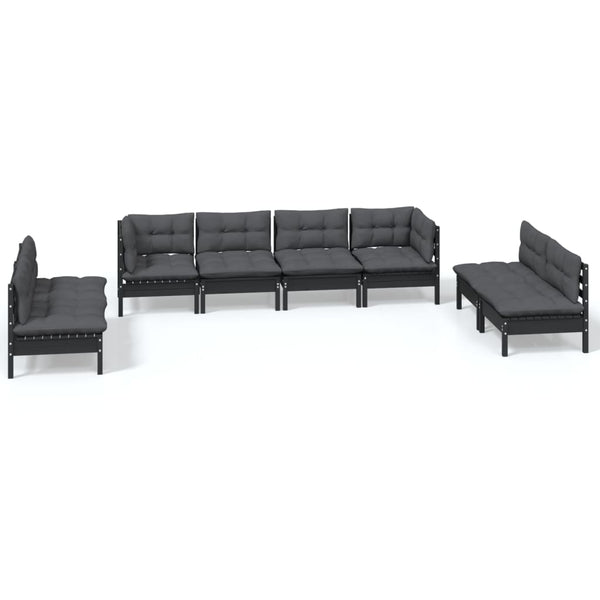 vidaXL 8-Piece Garden Lounge Set with Cushions Solid Pine Wood
