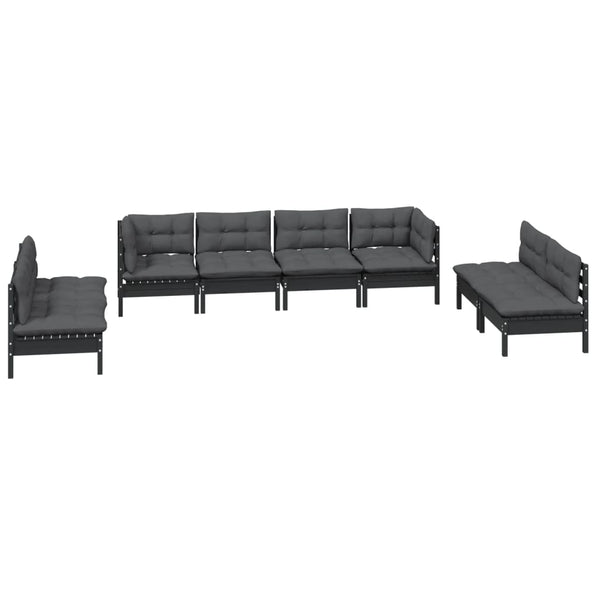 vidaXL 8-Piece Garden Lounge Set with Cushions Solid Pine Wood