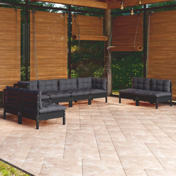 vidaXL 8-Piece Garden Lounge Set with Cushions Solid Pine Wood