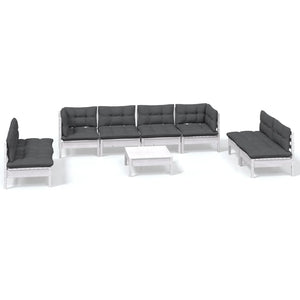 vidaXL 9-piece Garden Lounge Set with Cushions Solid Pine Wood