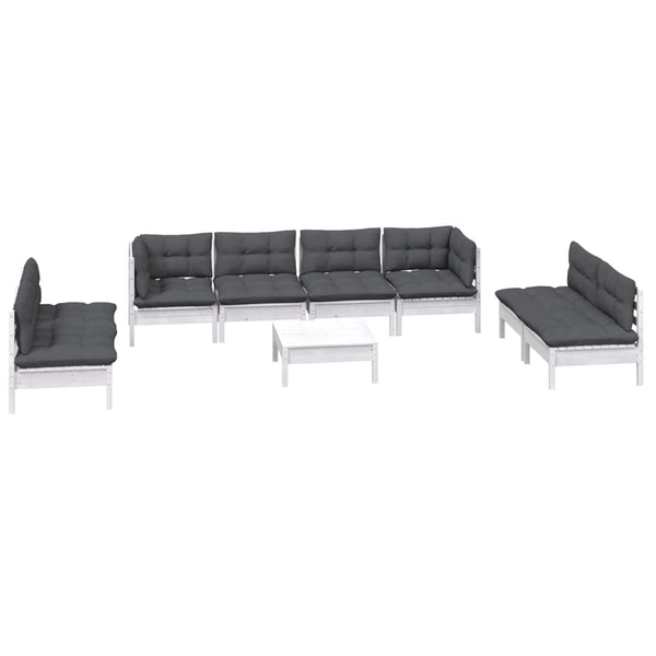 vidaXL 9-piece Garden Lounge Set with Cushions Solid Pine Wood