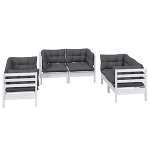 vidaXL 6-Piece Garden Lounge Set with Cushions Solid Pine Wood