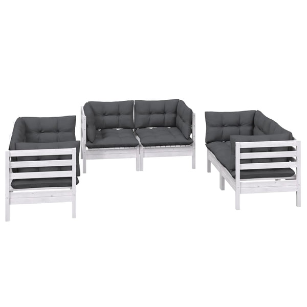 vidaXL 6-Piece Garden Lounge Set with Cushions Solid Pine Wood