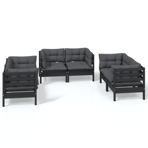 vidaXL 6-Piece Garden Lounge Set with Cushions Solid Pine Wood