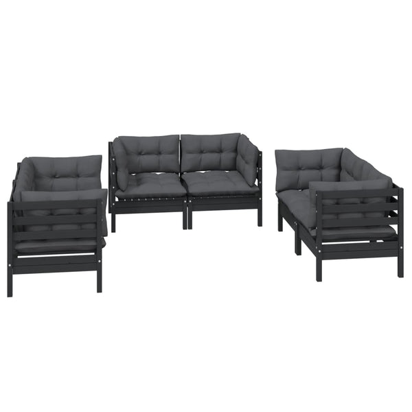 vidaXL 6-Piece Garden Lounge Set with Cushions Solid Pine Wood