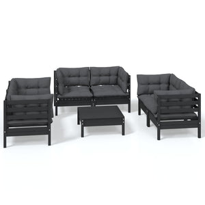 vidaXL 7-Piece Garden Lounge Set with Cushions Solid Pine Wood