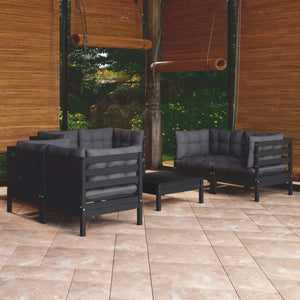 vidaXL 7-Piece Garden Lounge Set with Cushions Solid Pine Wood