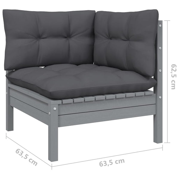 vidaXL 7-Piece Garden Lounge Set with Cushions Solid Pine Wood
